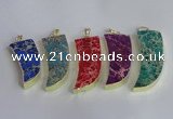 NGP2445 18*40mm - 20*50mm horn sea sediment jasper pendants