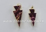 NGP2448 18*38mm - 22*45mm arrowhead sea sediment jasper pendants