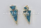 NGP2450 18*38mm - 22*45mm arrowhead sea sediment jasper pendants