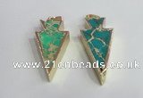 NGP2451 18*38mm - 22*45mm arrowhead sea sediment jasper pendants