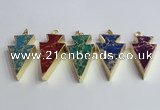 NGP2453 18*38mm - 22*45mm arrowhead sea sediment jasper pendants