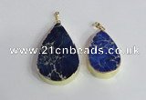 NGP2459 20*30mm - 30*35mm flat teardrop sea sediment jasper pendants