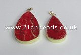 NGP2463 30*40mm - 40*50mm flat teardrop sea sediment jasper pendants