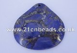 NGP247 42*44mm dyed golden turquoise & pyrite gemstone pendants