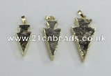 NGP2484 15*30mm - 22*40mm arrowhead ammonite gemstone pendants