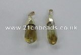 NGP2487 12*30mm - 10*40mm faceted nuggets lemon quartz pendants