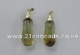 NGP2488 12*45mm - 15*50mm faceted nuggets lemon quartz pendants