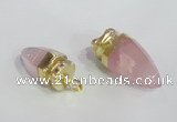 NGP2490 15*30mm - 18*40mm cone rose quartz pendants wholesale