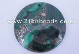 NGP250 7*45mm fashion malachite & pyrite gemstone pendants