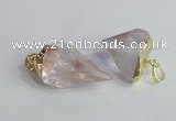 NGP2502 18*20mm - 15*25mm faceted nuggets white crystal pendants