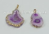 NGP2507 18*25mm - 30*40mm freeform druzy agate pendants