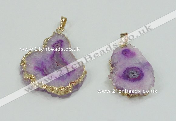 NGP2507 18*25mm - 30*40mm freeform druzy agate pendants