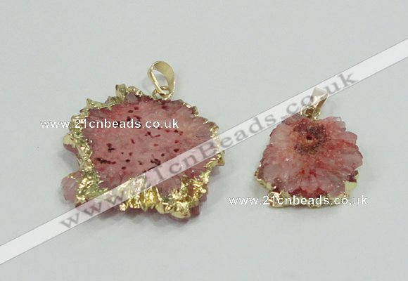 NGP2508 18*25mm - 30*40mm freeform druzy agate pendants