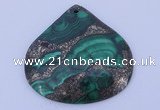 NGP251 43*45mm fashion malachite & pyrite gemstone pendants