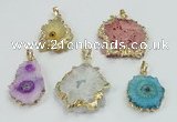 NGP2511 18*25mm - 30*40mm freeform druzy agate pendants