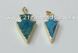 NGP2515 15*30mm - 20*35mm arrowhead agate gemstone pendants