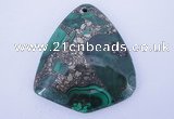 NGP252 40*50mm fashion malachite & pyrite gemstone pendants