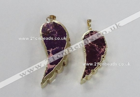 NGP2525 18*40mm - 22*55mm wing-shaped sea sediment jasper pendants