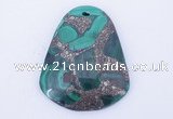 NGP253 38*47mm fashion malachite & pyrite gemstone pendants