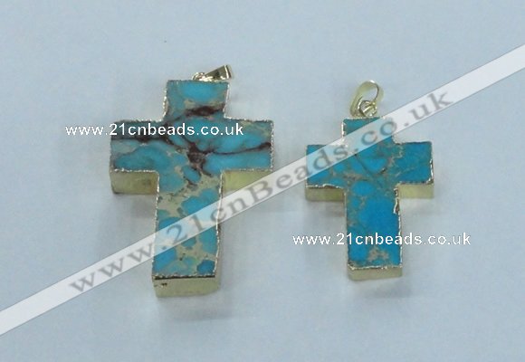 NGP2535 30*40mm - 40*50mm cross sea sediment jasper pendants