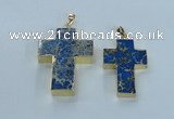 NGP2536 30*40mm - 40*50mm cross sea sediment jasper pendants