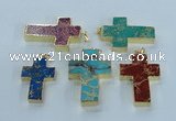 NGP2538 30*40mm - 40*50mm cross sea sediment jasper pendants