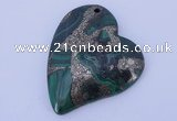 NGP254 41*50mm fashion malachite & pyrite gemstone pendants