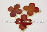 NGP2542 53*53mm - 56*56mm flower agate gemstone pendants