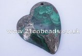 NGP255 41*50mm fashion malachite & pyrite gemstone pendants