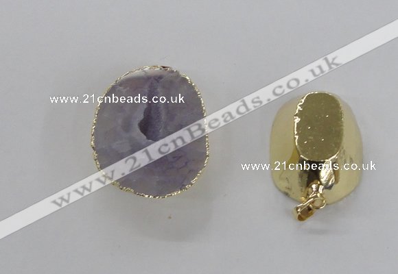 NGP2554 25*35mm - 30*40mm freeform druzy agate gemstone pendants