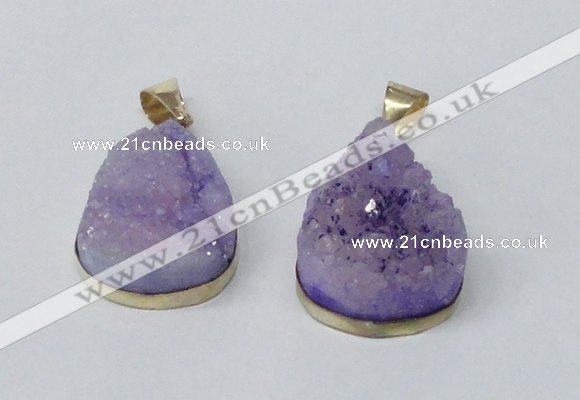 NGP2563 22*30mm teardrop druzy agate gemstone pendants