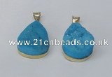 NGP2565 22*30mm teardrop druzy agate gemstone pendants