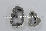 NGP2574 35*45mm - 40*55mm freeform plated druzy agate pendants