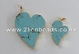 NGP2595 25*35mm - 35*45mm heart turquoise pendants wholesale