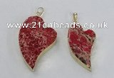 NGP2598 25*35mm - 35*45mm heart sea sediment jasper pendants