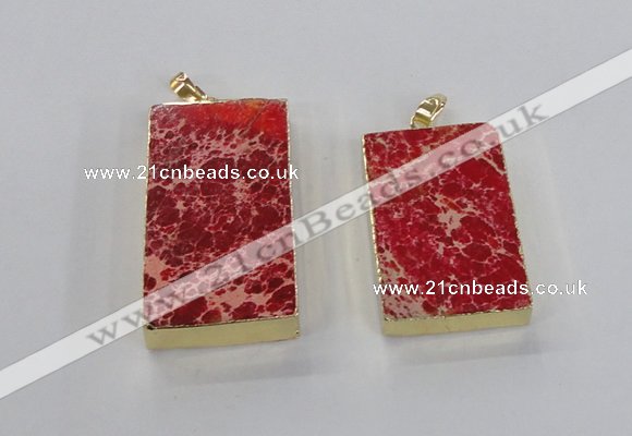 NGP2615 20*40mm - 25*45mm rectangle sea sediment jasper pendants