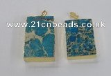 NGP2616 20*40mm - 25*45mm rectangle sea sediment jasper pendants