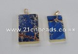 NGP2618 20*40mm - 25*45mm rectangle sea sediment jasper pendants