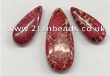 NGP262 15*30mm - 20*50mm flat teardrop sea sediment jasper pendants set