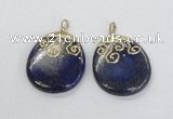 NGP2623 40*50mm oval lapis lazuli gemstone pendants wholesale