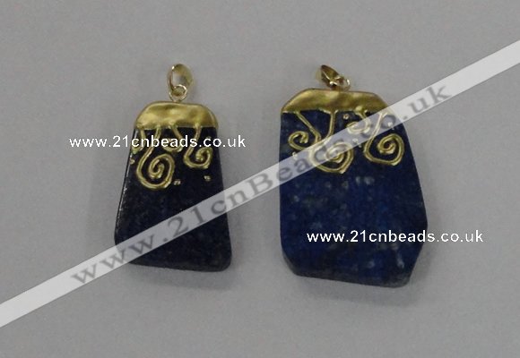 NGP2625 25*35mm - 35*45mm freeform lapis lazuli gemstone pendants