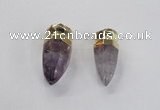 NGP2628 12*30mm - 15*40mm cone amethyst gemstone pendants