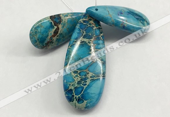 NGP263 15*30mm - 20*50mm flat teardrop sea sediment jasper pendants set