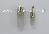 NGP2632 12*35mm - 15*40mm sticks white crystal & amethyst pendants