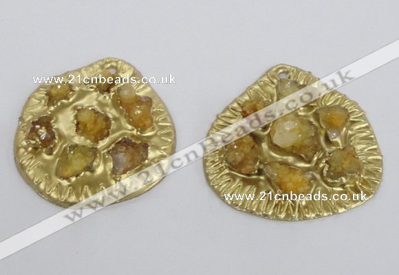 NGP2637 30*35mm - 40*55mm freeform druzy agate pendants wholesale
