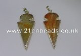 NGP2646 25*48mm - 28*54mm arrowhead agate pendants wholesale