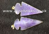 NGP2656 24*53mm - 26*55mm arrowhead agate pendants wholesale