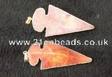 NGP2657 24*53mm - 26*55mm arrowhead agate pendants wholesale
