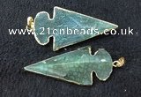 NGP2659 24*53mm - 26*55mm arrowhead agate pendants wholesale