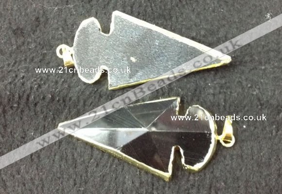 NGP2661 24*53mm - 26*55mm arrowhead agate pendants wholesale